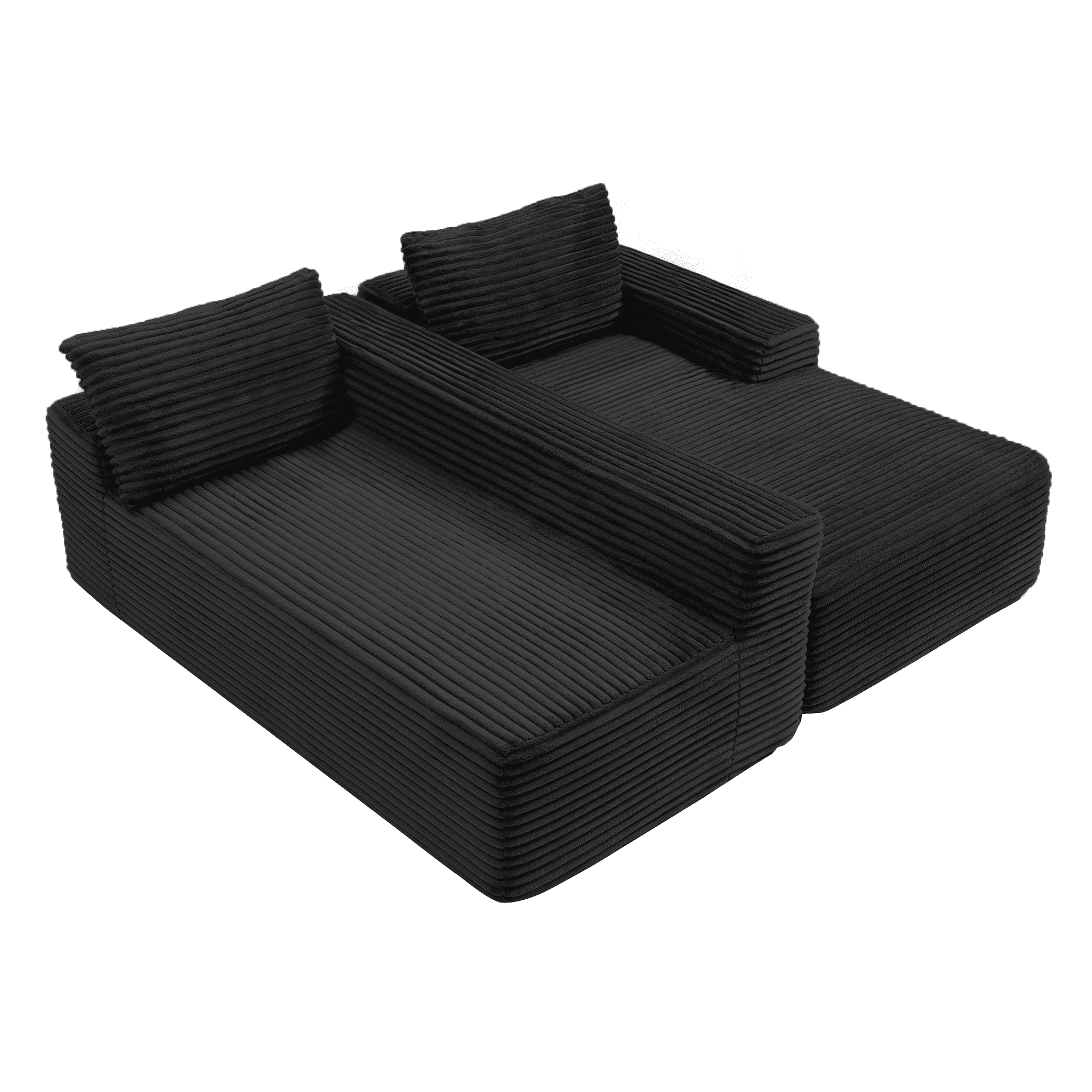 GARITIN 97 Inch Modular Sectional Sofa, Cloud Sectional Couch with Deep Seat, Modern L-Shape Sofa with Chaise, Upholstered Couch for Living Room Bedroom, No Assembly, Black