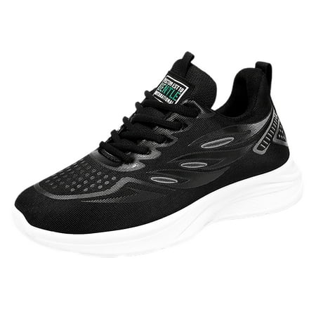 WNVMWI Mens Shoes Black Sneakers Formal Shoes for Men Men s New Sneakers Soft Sole Casual Shoes Mesh Shoes Non Slip Work Shoes Fashion Sneakers Sports Walking Shoes Size 43