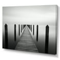 thumbnail image 2 of Designart "Monochromatic Skyline With A Black And White Pier" Port Landscape Canvas Art Print, 2 of 7
