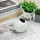thumbnail image 3 of Maceta de plástico con platillos, recipiente blanco mate de 400 ml con borde de acero inoxidable de alta calidad, que realza la belleza de las suculentas y las pequeñas plantas de oficina (diseño, 3 of 5