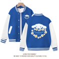 thumbnail image 1 of Sanrios-Chaqueta de animé Kawaii para mujer, uniforme de béisbol deportivo, holgado, regalo de cumpleaños, Cinnamoroll, 1 of 4