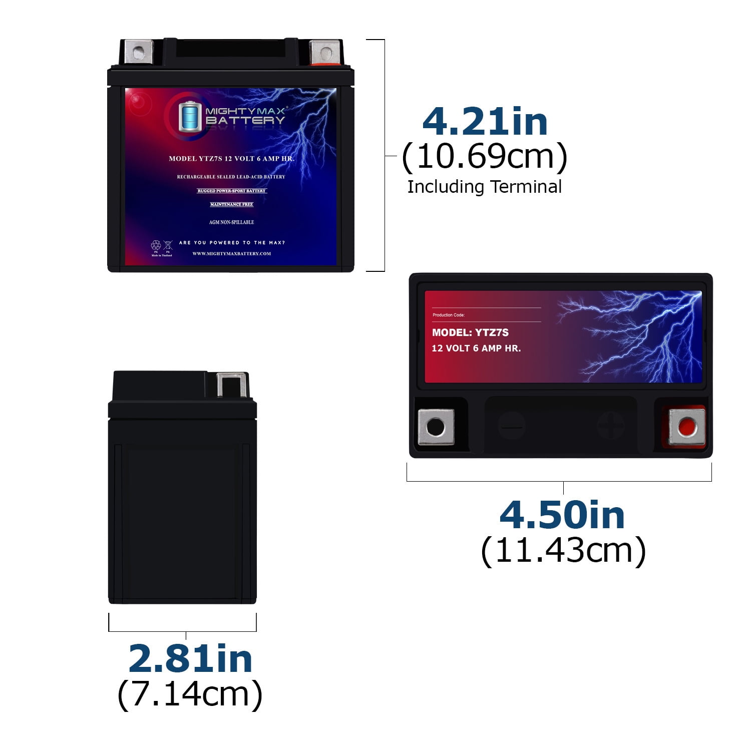 YTZ7S 12V 6AH Battery Replacement for Yuasa Sealed AGM Power Sport