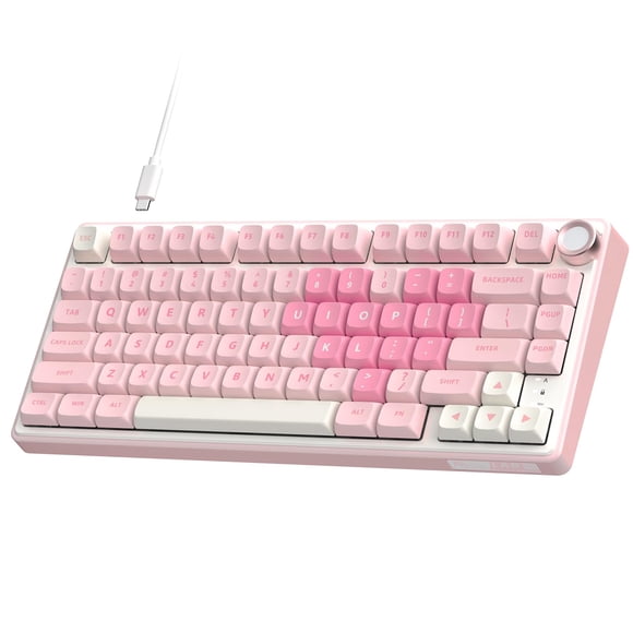 RK ROYAL KLUDGE R75 Mechanical Keyboard Wired with Volume Knob, 75% Keyboard Gasket Mounted, Hot Swappable, Creamy Sound, MDA Profile, PBT Keycaps, P