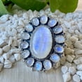 thumbnail image 3 of Handcrafted Rainbow Moonstone Statement Ring. made In 925 Sterling Silver. Boho Ring, White Stone Ring, Boho Jewelry, Gift For Her,....., 3 of 4