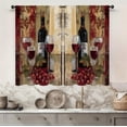 thumbnail image 1 of Boho Mid Century Kitchen Curtains Rod Pocket Bohemian Palm Leaf Abstract Modern Terracotta Arch Small Short Cafe Curtain Geometric Window Treatment Drapes Home Decor 27.5W X 39L Inch 2 Panels, 1 of 6