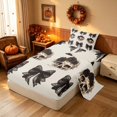 thumbnail image 2 of Homewish Halloween Gothic Skull Twin Sheets, Rose Bow Bedding, Beige Black, 3pcs (1 Flat Sheet, 1 Fitted Sheet and 1 Pillowcase), 2 of 6