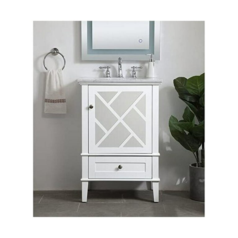 36 Contemporary Bathroom Vanity with Top Sink, 2 Soft Close Doors, and 6  Drawers, Gray - ModernLuxe