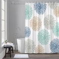 thumbnail image 4 of Light Green Floral Shower Curtain for Bathroom, Modern Light Blue Green Khaki Dandelion Flowers Waterproof Cloth Fabric Bathroom Accessories Set with 12 Rust Proof Plastic Hooks, 72"x84", 4 of 9
