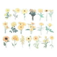thumbnail image 1 of Calcomanías de vinilo de girasol amarillo transparente, calcomanías de flores claras de PET, paquete de 40, 1 of 6