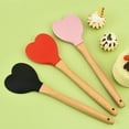 thumbnail image 2 of 3 Pcs Silicone Spoon with Heart-shaped Wooden Handle, Non-stick Kitchen Cooking Tools for Baking,Cooking,Mixing,Scraping,and Stirring, 2 of 5