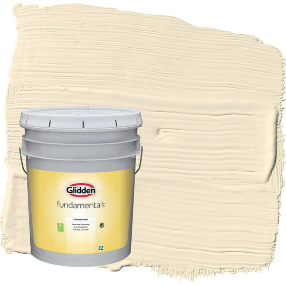 Glidden Fundamentals Magnolia Blossom / Yellow Eggshell Interior Paint, 5 Gallon
