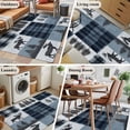 thumbnail image 6 of Navy Blue Plaid Large Area Rugs for Bedroom Living Room, Soft Non Slip Carpet Bedside Rug, Farmhouse Animals Tree Vintage Rectangular Floor Cover Kitchen Accent Rug 4'x6' for Dining Room/Office, 6 of 9