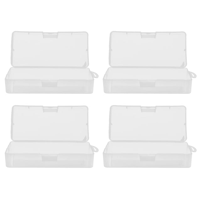 Verdant Touch Boîte de rangement en plastique transparent avec couvercle à charnière pour petits objets, artisanat, perles, bijoux