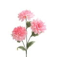 thumbnail image 2 of Gallickan 1pc 3-Head Artificial Dahlia Flower, 25.19in Faux Silk Large Bloom Stem, Realistic Peony for Home Table Wedding Decor, Pink, Style G, 2 of 6