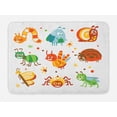 thumbnail image 1 of Caterpillar Bath Mat, Colorful Cartoonish Animals Butterfly Spider Ladybug and Grasshopper Design, Plush Bathroom Decor Mat with Non Slip Backing, 29.5" X 17.5", Multicolor, by Ambesonne, 1 of 2