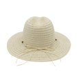 thumbnail image 3 of Sombrero Ocean Pacific para Mujer Ala Corta con Cinta Delgada Detalles Conchas Beige, 3 of 4