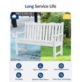 thumbnail image 5 of Stoog Outdoor Bench, 2-Person Park Garden Bench with Armrest, Loveseat Porch Chair with 800 lbs Capacity, HIPS All-Weather for Patio Porch Backyard, White, 5 of 8