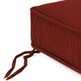 thumbnail image 4 of Jordan Manufacturing 22.5" x 22.5" Canvas Brick Crimson Solid Square Outdoor Deep Seat Cushion with Ties and Welt, 4 of 8