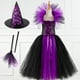 thumbnail image 3 of Vestido largo de bruja para niñas y niños para Halloween, regalo, tocado, vestido de malla de rendimiento, vestido de princesa para festival de fantasmas, 3 of 6