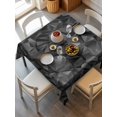 thumbnail image 2 of Black Geometric Suqare Tablecloth - 54 x 54 Inch, Contemporary Minimalism Abstract Pattern Waterproof & StainResistant Tablecloth, Washable Oil-proof Table Cover for Dining/Party/Wedding/Buffet, 2 of 9