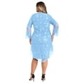 thumbnail image 2 of Yartina Womens Plus Size 2 Piece Outfits Half Sleeve Tube Dress and Lace Cover Up Evening Gowns Sets Light Blue 7XL, 2 of 7