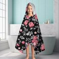thumbnail image 6 of Pioneer Flower Floral Print Pattern Hooded Bath Towel，60"x35" for Ages 3 To 12 Kids, Quick Dry Lightweight Soft Microfiber Hood Beach Towel Cover Up for Kids, 6 of 7