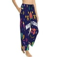 thumbnail image 2 of Naloa Happy Mardi Gras Print Women’s Ultra-Soft Comfy Pajama Lounge Pants with Pockets & Drawstring, 2 of 8