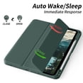 thumbnail image 4 of Aoub Case for for Air 13 inch M2 2024 iPad Pro 12.9 inch 6th Generation 2022 / 5th Gen 2021 with Pencil Holder, Auto Wake/Sleep, Support iPad 2nd Pencil Charging, Tri-fold Stand，Dark Green, 4 of 8
