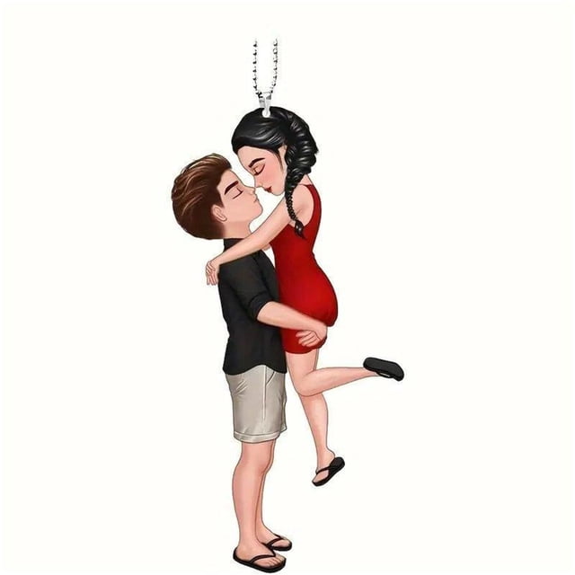 Riforla Pendentif Mignon de Saint-Valentin pour Sac à Dos de Voiture, Pendentif Décoratif en Acrylique Plat pour Rétroviseur de Voiture, Suspensions Rouges