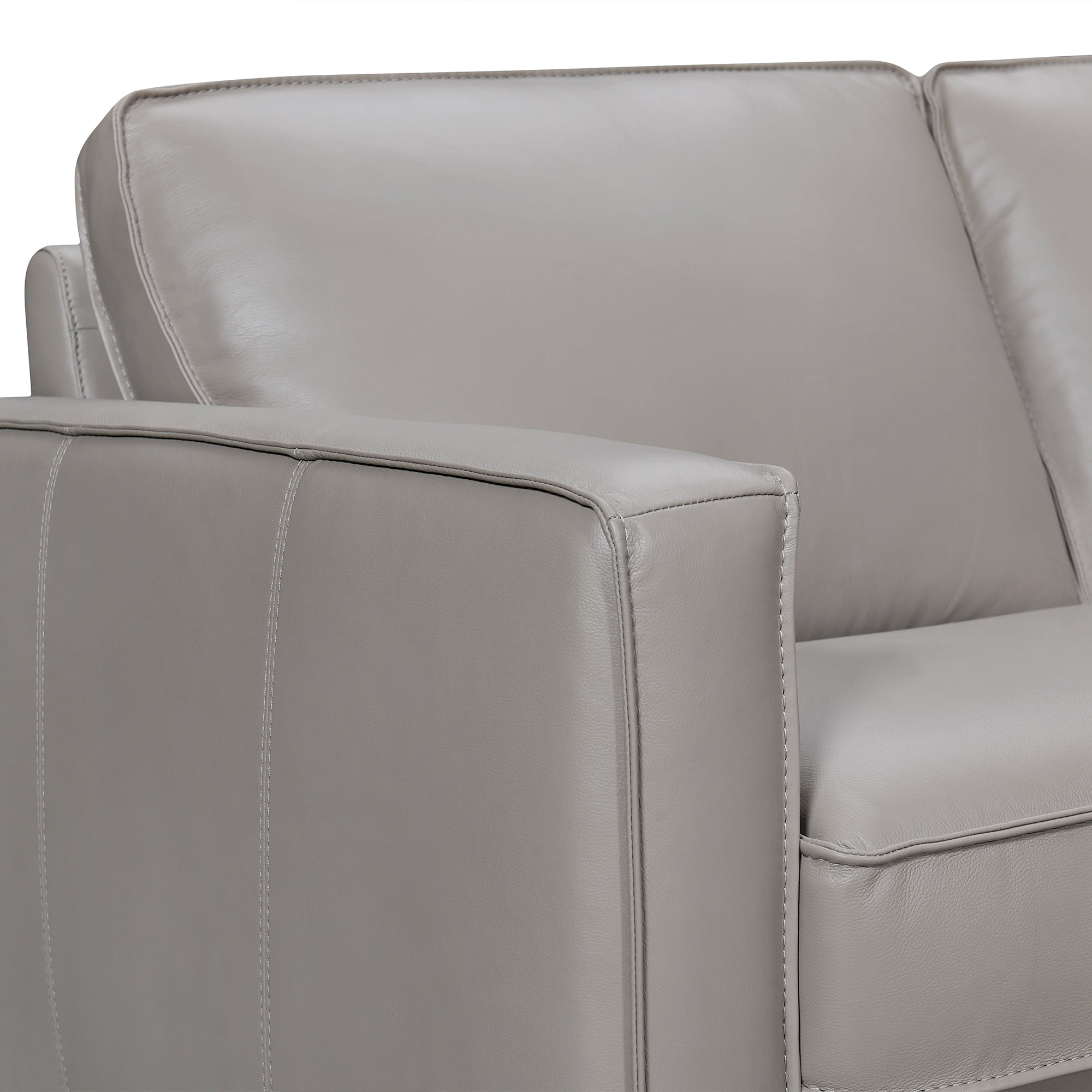 Summit 3 Piece Greige Leather Sectional Sofa