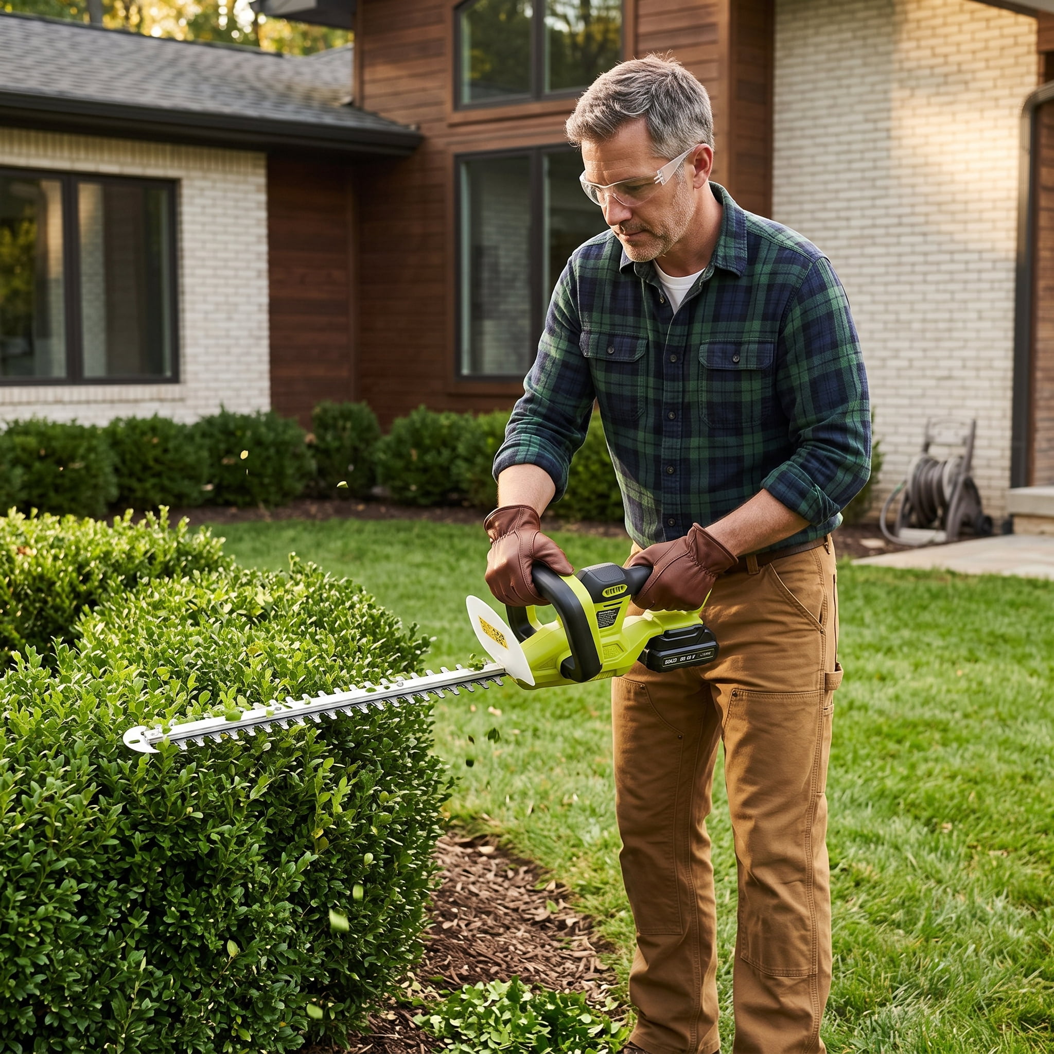 21V DC Hedge Trimmer,Brush motor, with Battery and Seat Charger, 21inch Steel Blade, for Lawns, Bushes and Garden Landscaping