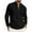 Black, variant on ZCFZJW Men's Long Sleeve Waffle Henley T-Shirts Fall Casual Quarter Button up V Neck Pullover Sweatshirts Lightweight Comfy Athletic T-Shirts with Pockets Black L