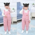 thumbnail image 4 of Child Kids Toddler Toddler Baby Boys Girls Cute Cartoon Letter Jumpsuit Cotton Wadded Thicken Suspender Snow Bib Ski Pants Overalls Trousers Outfit Clothes Baby Boys Snowsuit Just One, 4 of 4
