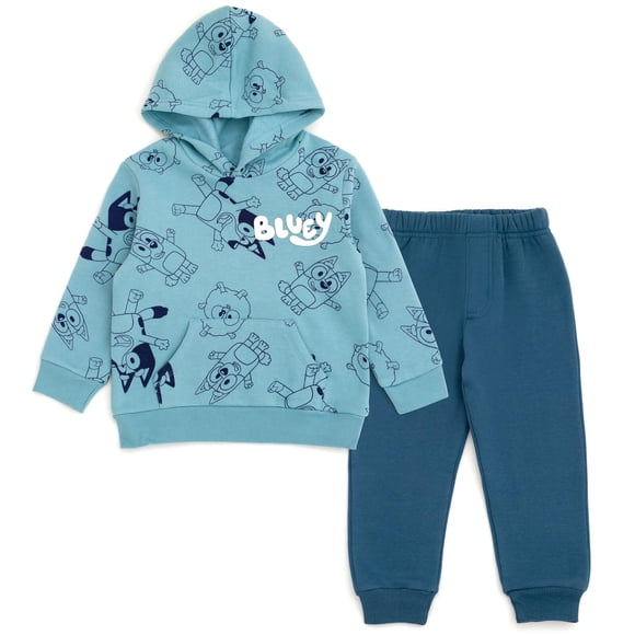 Conjunto de Ropa Bluey Bingo Pom Pom con Sudadera y Jogger de Forro Polar para Niños 2T