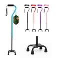 thumbnail image 1 of Bastón BeneCane Quad Cane ajustable con mango acolchado suave y desplazado para hombres y mujeres. Ligero y cómodo con patas de 4 puntas para mayor estabilidad (azul)., 1 of 5