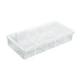 thumbnail image 1 of 5 Compartments Clear Rectangle Storage Box Case Hinged Lid Medicine Organizer, 1 of 6