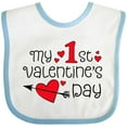 thumbnail image 3 of Inktastic My First Valentines Day Red Hearts and Arrow Boys or Girls Baby Bib, 3 of 4