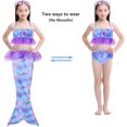 thumbnail image 3 of 3Pcs Mermaid Tails compatible Swimming compatible Girls Swimsuit Princess Bikini Costume Bathing Suits Set compatible Kids Gift_Gift Of G, 3 of 5