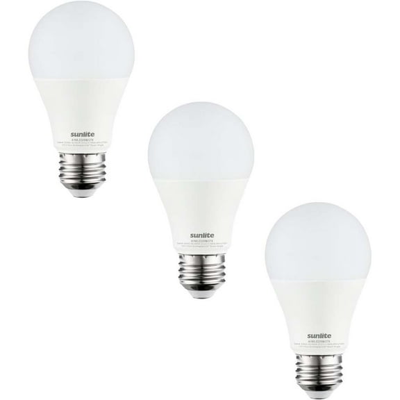 3Pk - Sunlite 9w A19 LED 4000K 800Lm Non-Dimmable Bulb - 60W Equiv