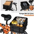 thumbnail image 3 of Electric Bike Rear Basket Heavy Duty Steel Frame with Net and Liner, 23L Large Capacity Back Rack Mounted Cargo Carrier for Ebike, Superior Deformation Resistance, 3 of 7
