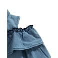 thumbnail image 5 of Seyurigaoka Girl’s Solid Color Ruffles Single-breasted Long Sleeve Denim Dress, 5 of 7