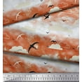 thumbnail image 2 of Soimoi Georgette Viscose Fabric Clouds & Flying Swift Bird Fabric Prints By Yard 42 Inch Wide, 2 of 3