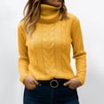 thumbnail image 2 of Women's Cable Knit Turtleneck Sweater, Womens Fall Sweaters, Long Sleeve Casual Pullover Top, 2 of 6