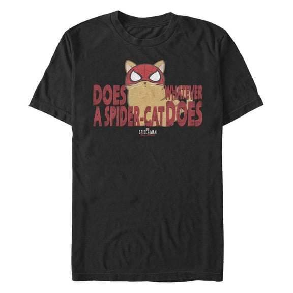 Men's Marvel: Spider-Man: Miles Morales Spidey Cat Text  Graphic T-Shirt