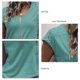 thumbnail image 5 of Camiseta casual de verano para mujer, cuello redondo, cremallera, encaje, blusas, túnica suelta, manga corta, 5 of 6