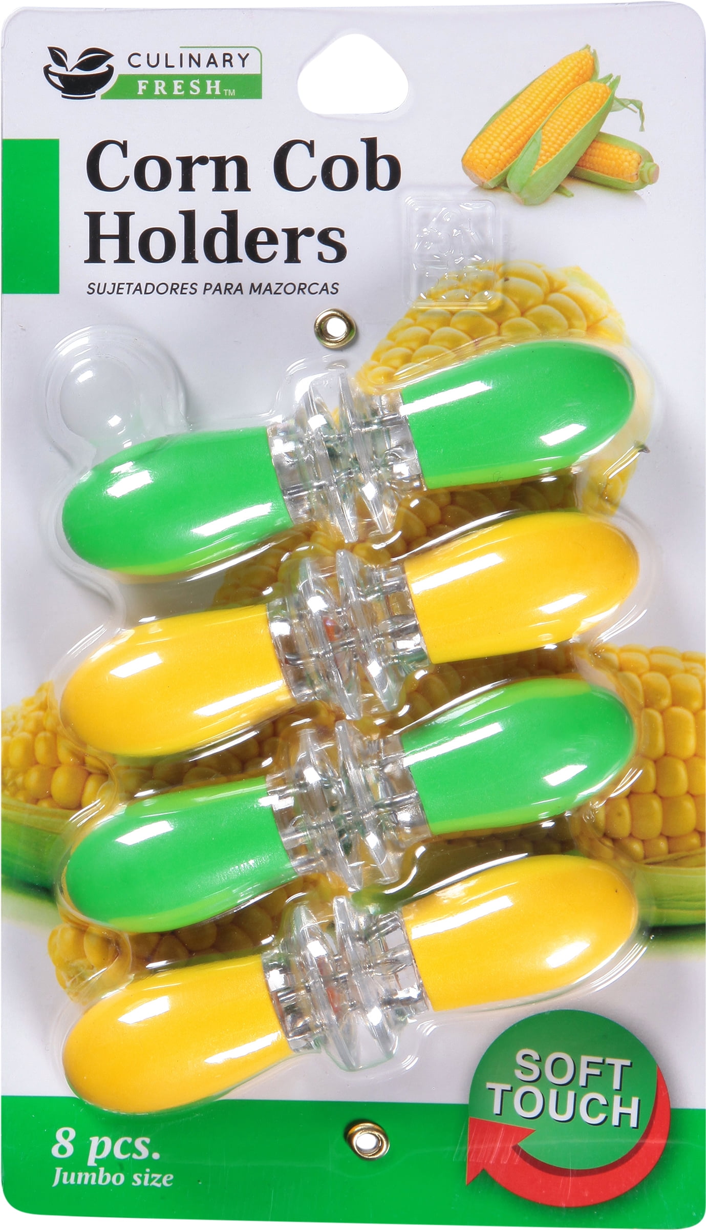 Culinary Elements Stainless Steel Corn Holders for Optimum Comfort and Easy Dining, Set of 8, 1-pack