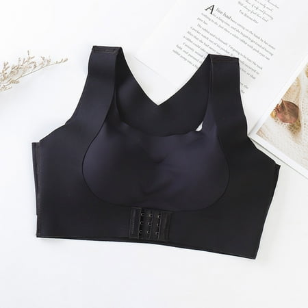 

kpoplk Wireless Bras For Women Compression Wirefree High Support Bra for Women Small to Plus Size Everyday Wear Exercise and Offers Back Support(Black)