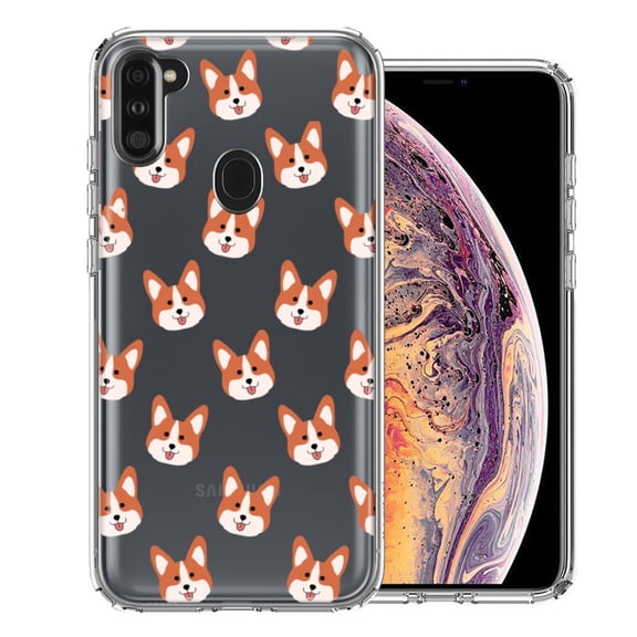 MUNDAZE For Samsung Galaxy A11 Shiba Inu Polkadots Design Double Layer Phone Case Cover