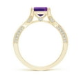 thumbnail image 2 of ANGARA Natural 1 Ct. Amethyst with Diamond Classic Engagement Ring in 14K Yellow Gold for Women (Ring Size: 12), 2 of 8