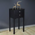 thumbnail image 2 of Gymax Table d'Appoint Table d'Extrémité Table d'Accent Table de Nuit avec 2 Tiroirs Meuble Noir, 2 of 10